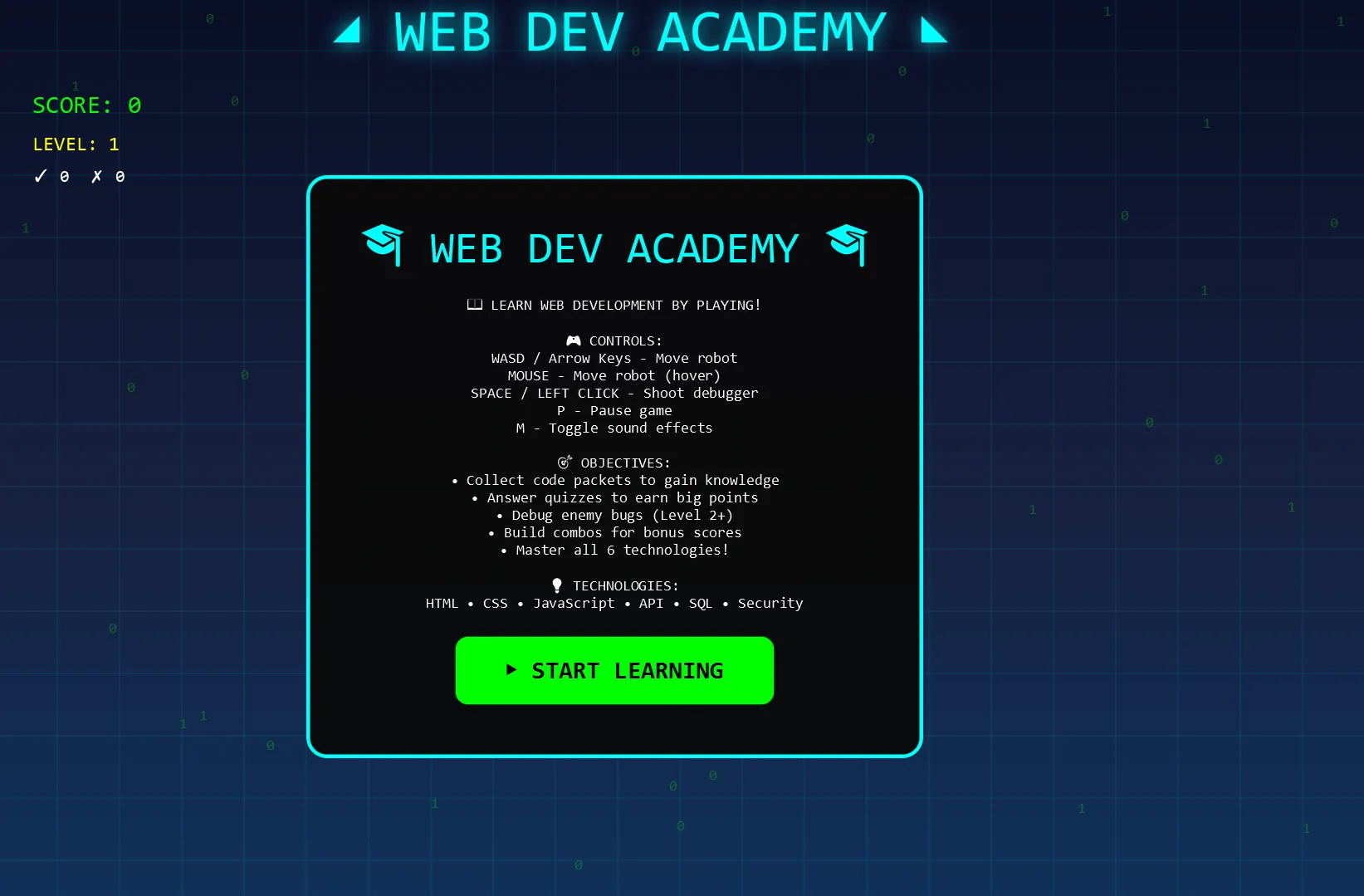 Web Dev Academy screenshot